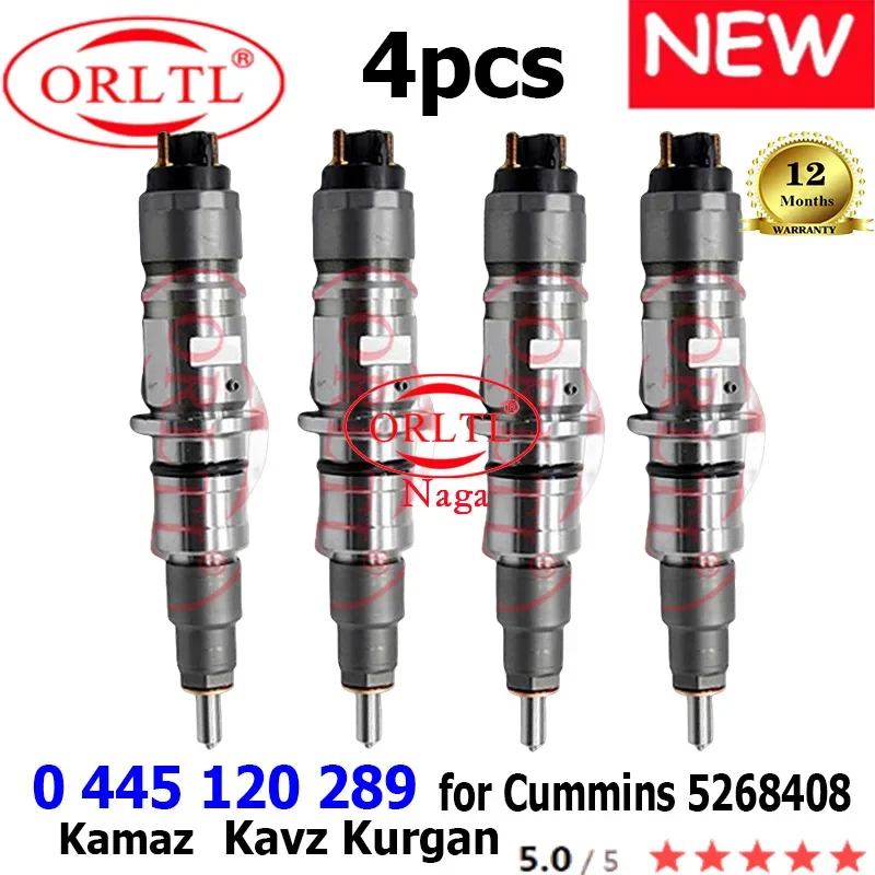 4PCS NEW 0445120289 5268408 Genuine Fuel Injector 0 445 120 289 For Cummins DCEC Kamaz Kavz Kurgan Paz Pavlovo