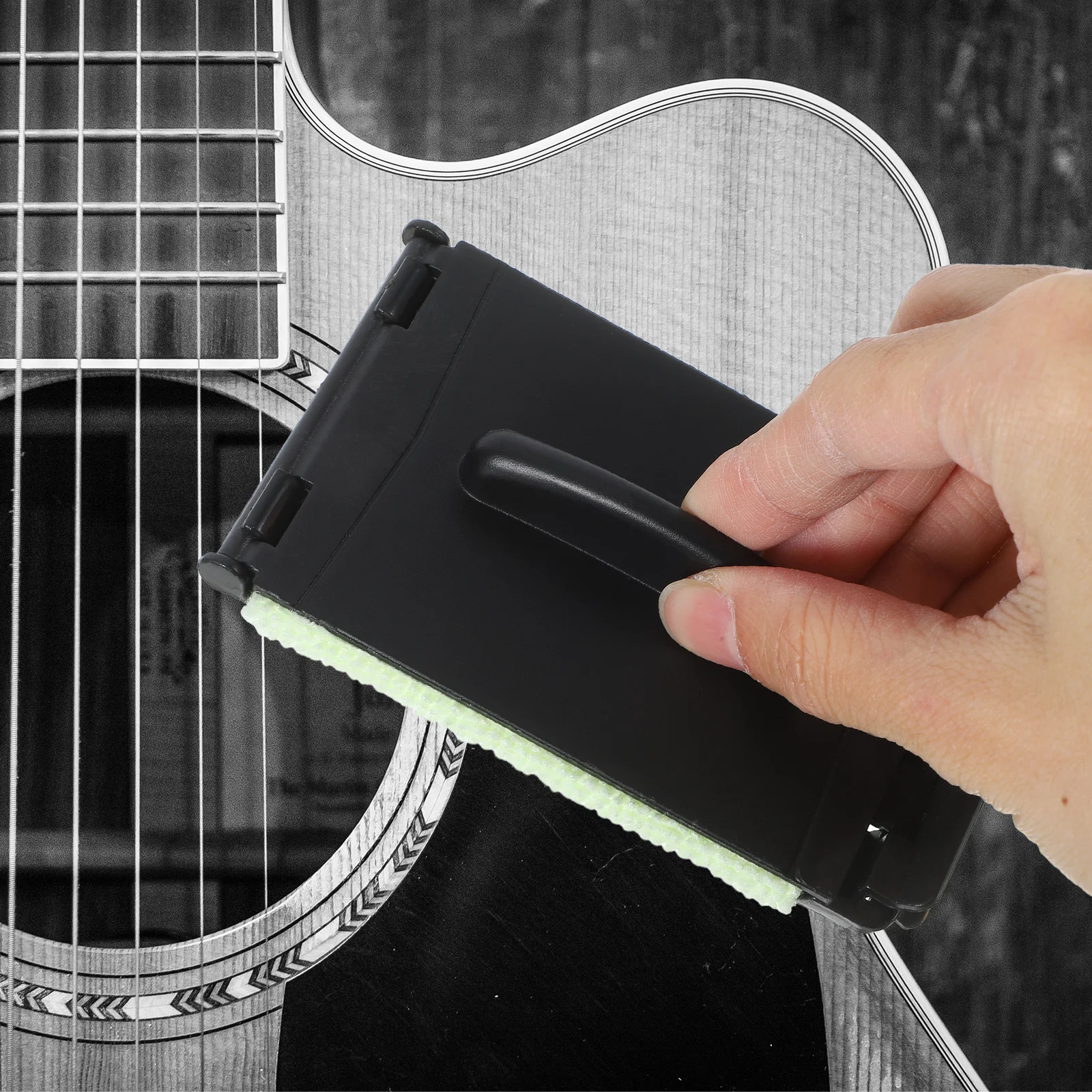 

Electric Bass Strings Scrubber Fingerboard Rub Cleaning Tool Guitar Accessories Brown Reusable Easy Use High Quality Fabric Long