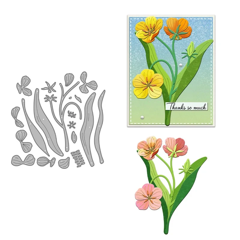 

Spring Bloomed Flower Cutting Dies DIY Scrapbooking Supplies Metal Dies Knife Mold For Card Making Albums Craft Decor