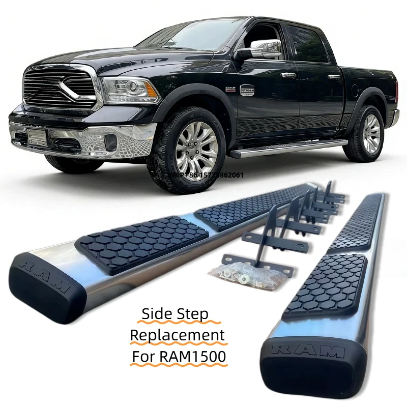 

2009-2025 Black/Sliver Running Boards Nerf Bars Side Steps for RAM Dodge1500 Car Step Bracket