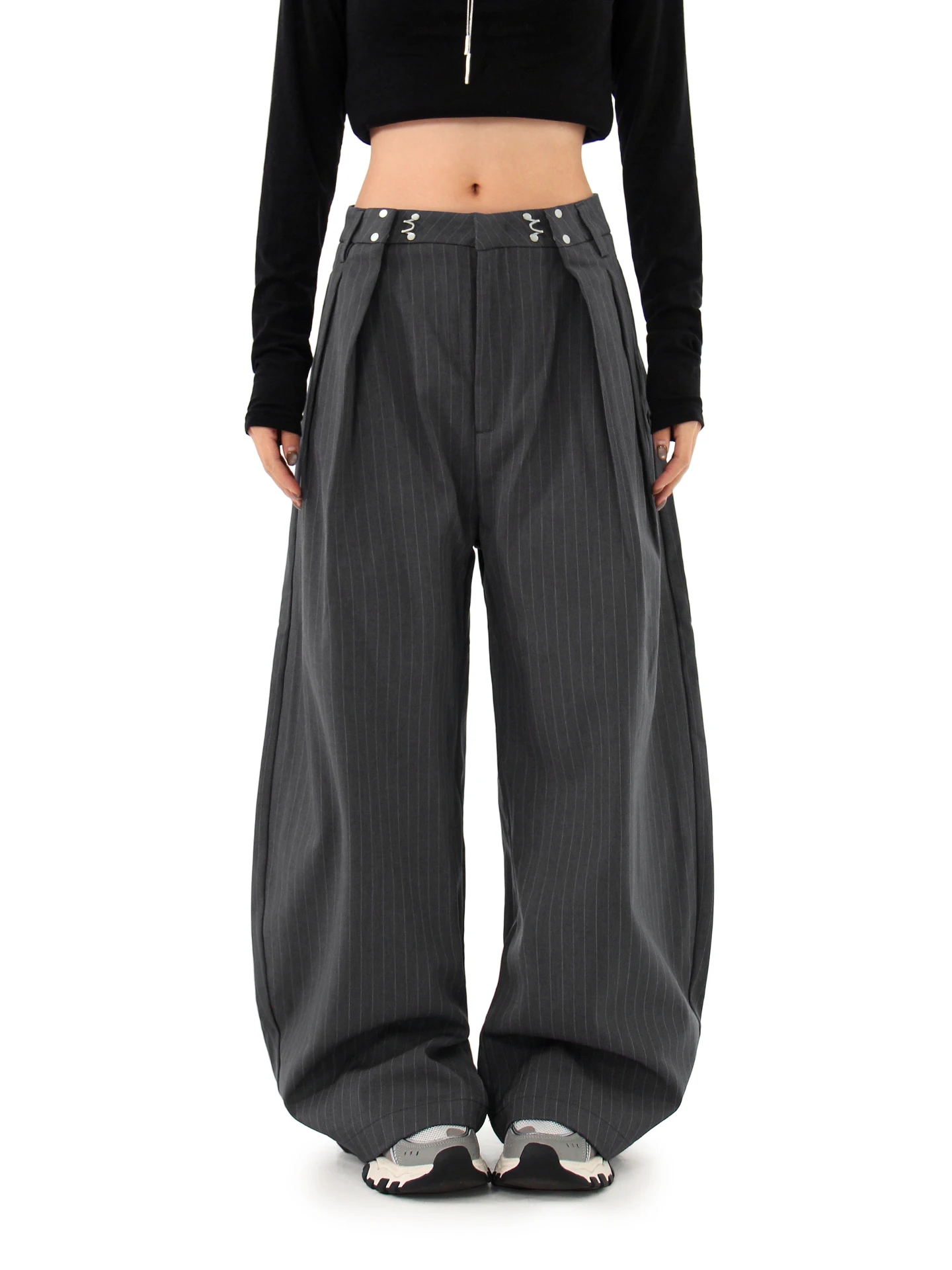 

Брюки Hygge Chen унисекс, широкие, повседневные, А-силуэт, плиссированные, струящиеся, с драпировкой, длинные, для работы, из полиэстера