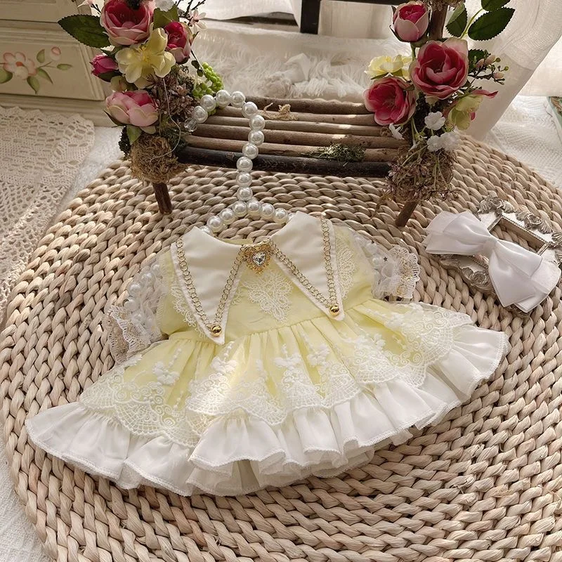 

Xingdailu Toys Clothes 15CM 20CM 40CM Cotton Doll Dress, Yellow Light Luxury Gauze Skirt Free Shipping