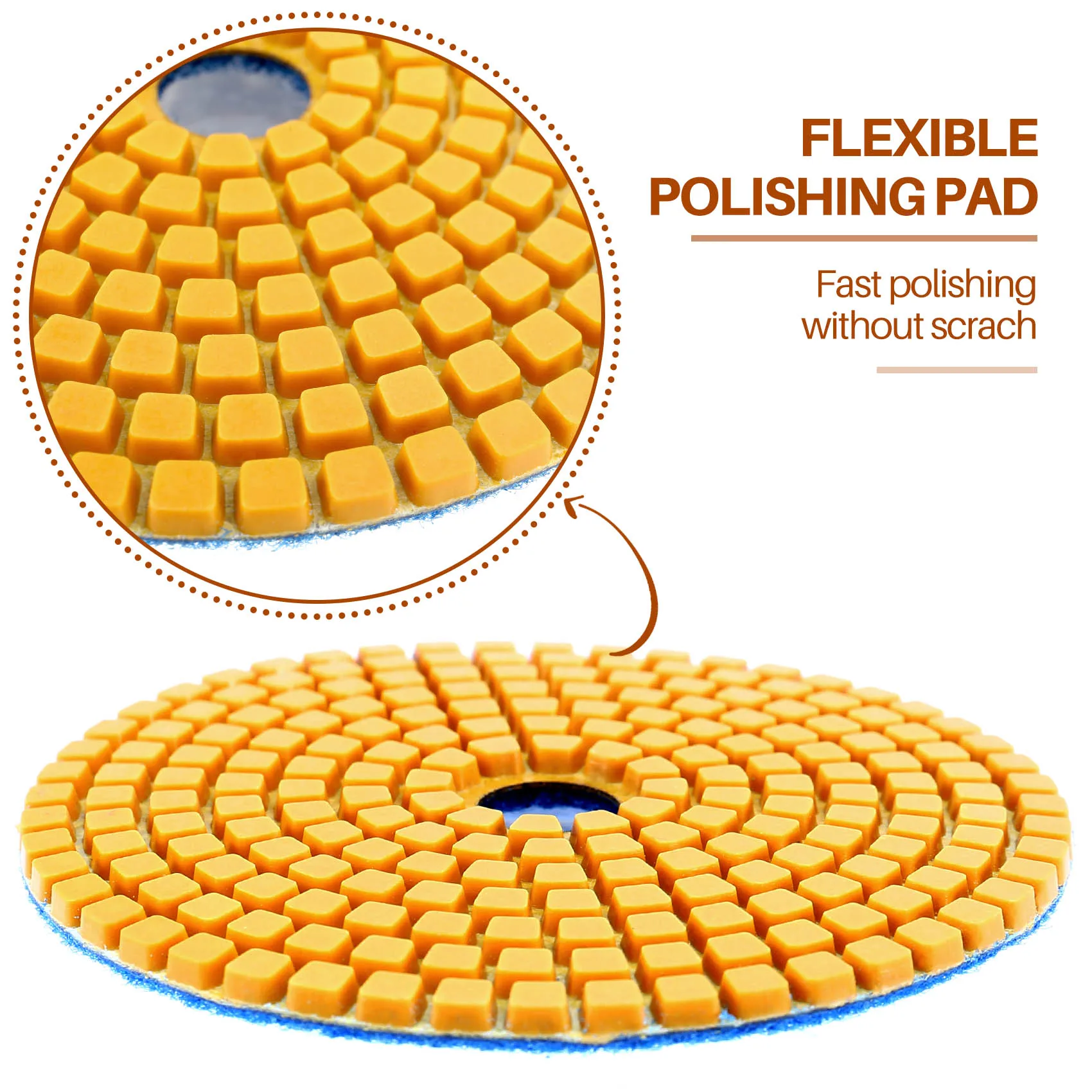 Diamante Flexível Wet and Dry Polishing Pads, 3 Step Floor Polish para Stone Marble Tile, 100mm, 3 Pcs