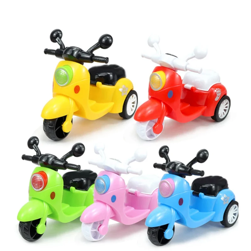 دراجة نارية صغيرة ريترو المبهر تدور لعبة الأطفال المحرك لدمية ألعاب الحيوانات الأليفة هدية عيد ميلاد