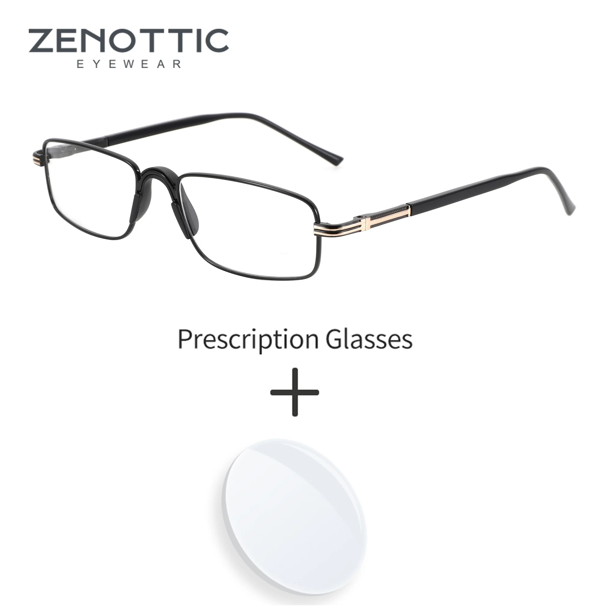 

ZENOTTIC (M Size) 2025 Stylish Rectangle Prescription Eyeglasses For Men High-quality Metal Photochromic/Myopia Optical Glasses