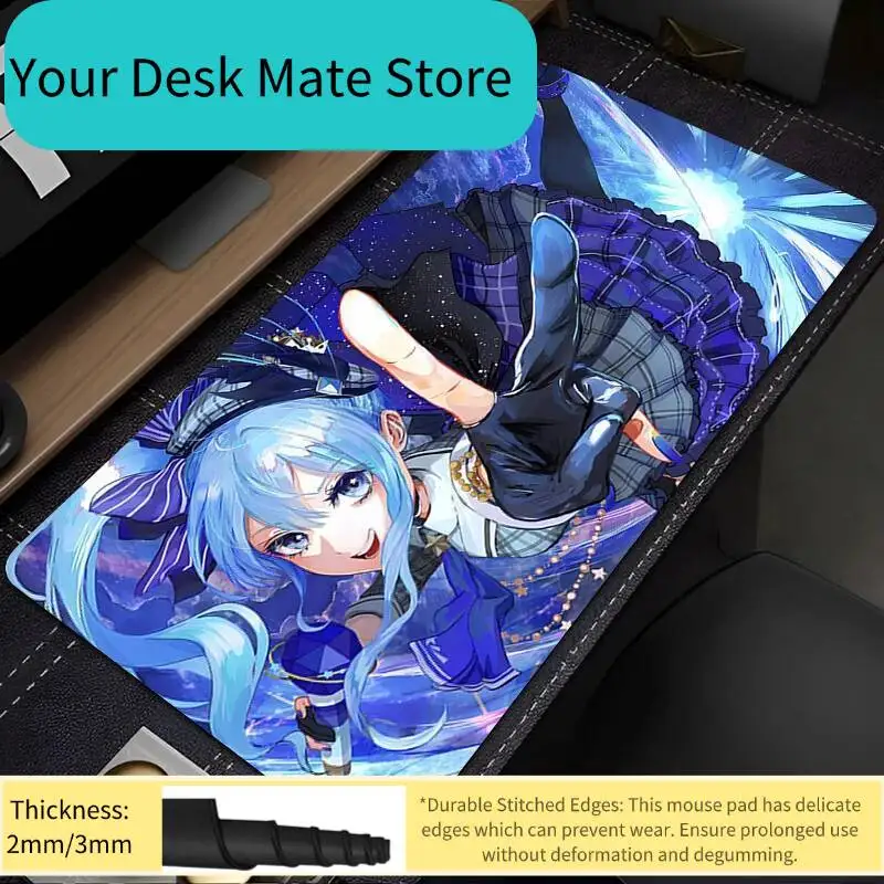 Hoshimati Suisei Mouse Pad Large E-Sports Game Player Mouse Pad Laptop Keyboard Pad Non-Slip Mat Coaster PC Carpet HD Mousepad