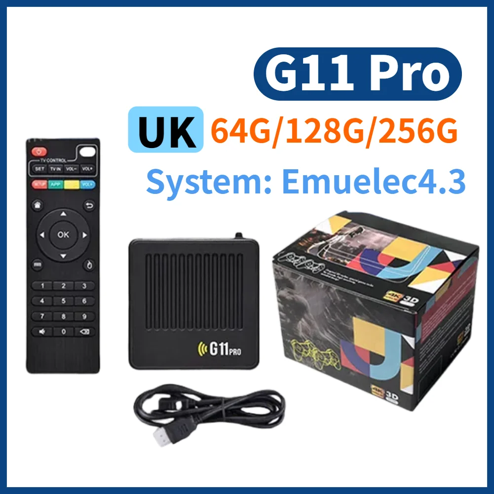 وحدة تحكم منزلية G11 Pro مدمجة في 10000+ صندوق ألعاب ريترو 4K مخرج متوافق مع HDMI مع لوحة ألعاب مزدوجة لاسلكية 2.4G