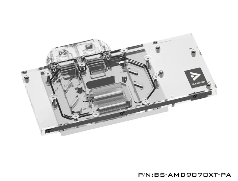 Barrow BS-AMD9070XT-PA / Bloco de Água para GPU para Placa de Vídeo ASRock Radeon RX 9070 XT Taichi OC / Radiador de Cobre com Backplate