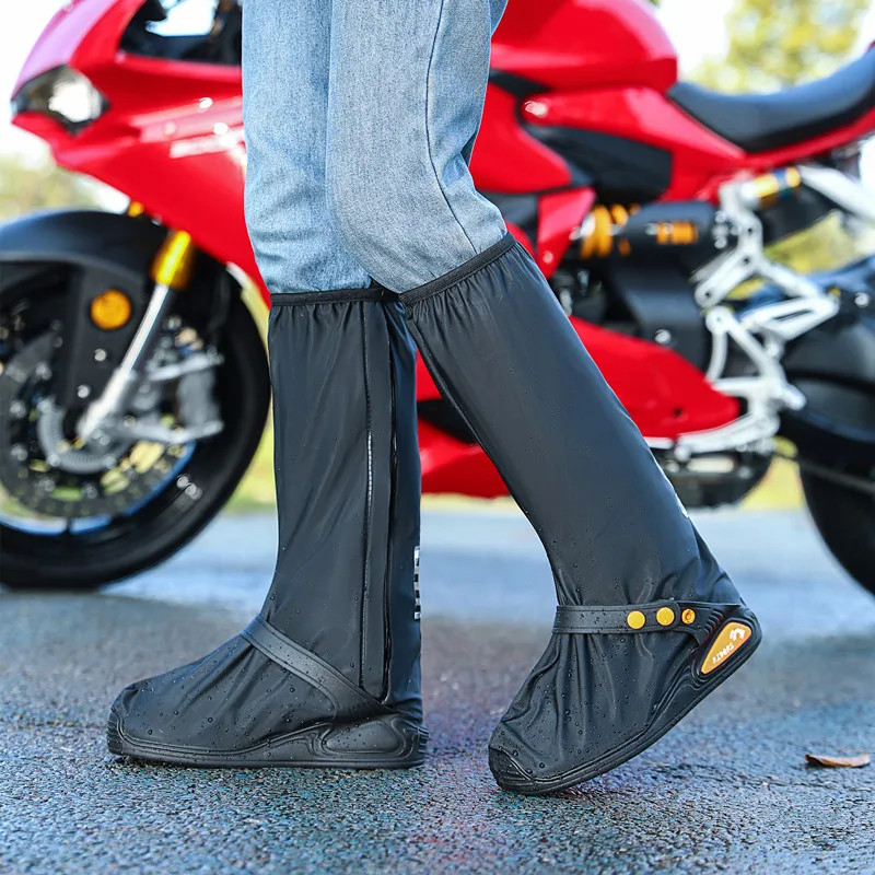 Newly launched motorcycle rainproof shoes, fishing outdoor travel shoe covers, thickened sole, anti slip and wear-resistant stra