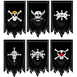 Anime One Piece Flag Cosplay Luffy Zoro Shanks Ace Marshall Polyester Cartoon Party Pirate Ship Flag Sign Home Decor Accessories