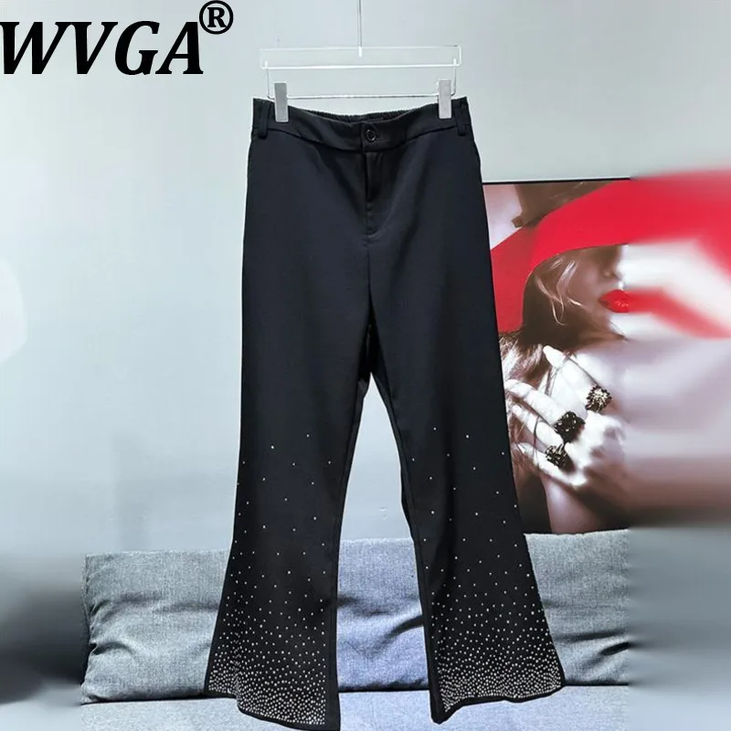 

WVGA Spring Autumn New Man Tide High Street Diamond Decoration Trendy Design Niche Chic Casual Straight Flared Pants Ins W12604
