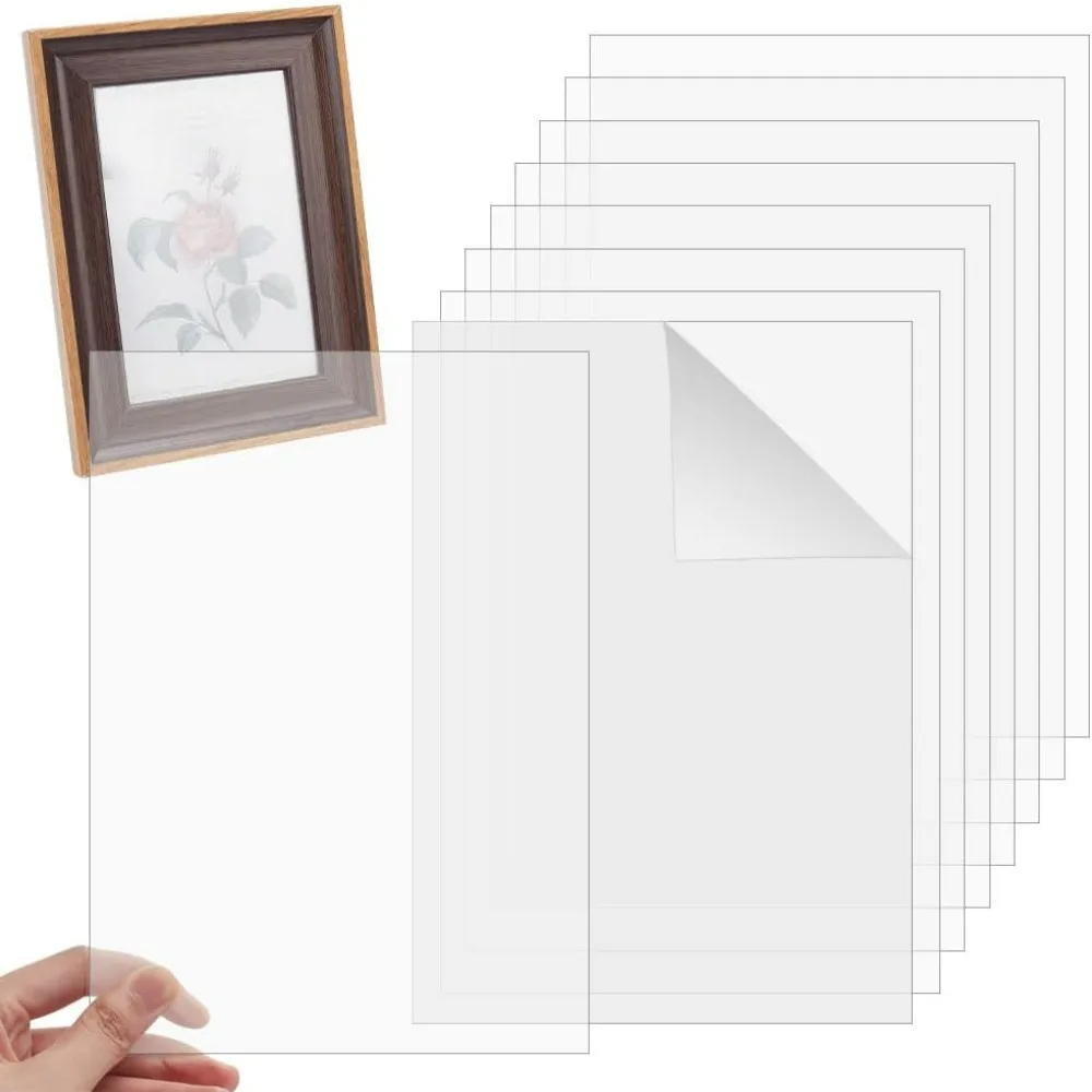 20 Packs 6x4 Inch Acrylic Sheets 0.5~0.9mm Thick Acrylic Picture Frame Replacement Transparent Acrylic Photo Size Sheet Glass