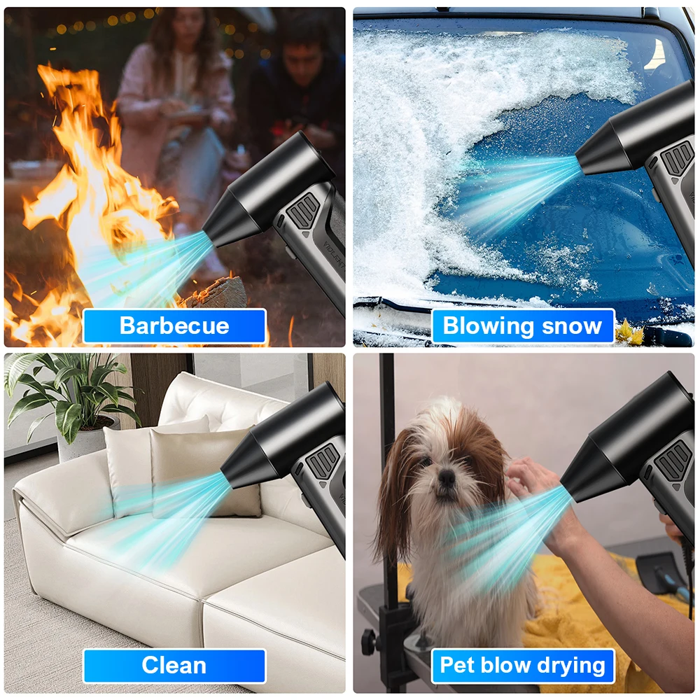 160000 RPM,10000mAh Brushless Motor Electric Turbo Jet Fan High-Speed Turbo Violent Fan Rechargeable Powerful Dust Blower 52m/s