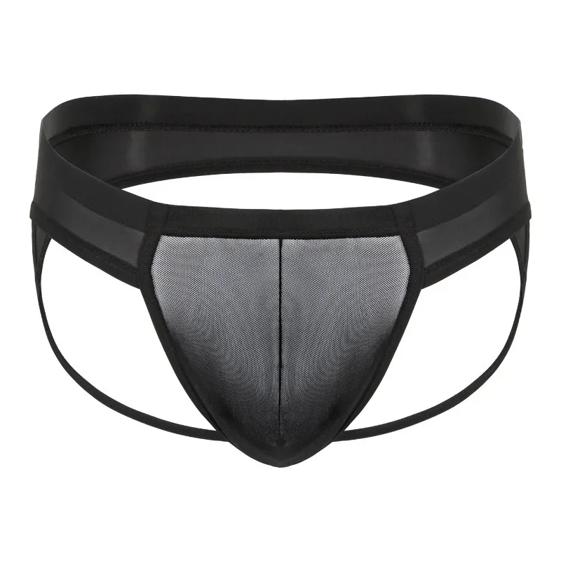 

Men's Sexy Jockstrap Underwear Exposed Buttocks Thin Elasticity Thin Quick Dry Gay Erotic Low-rise Bulge Pouch Transparent Thong