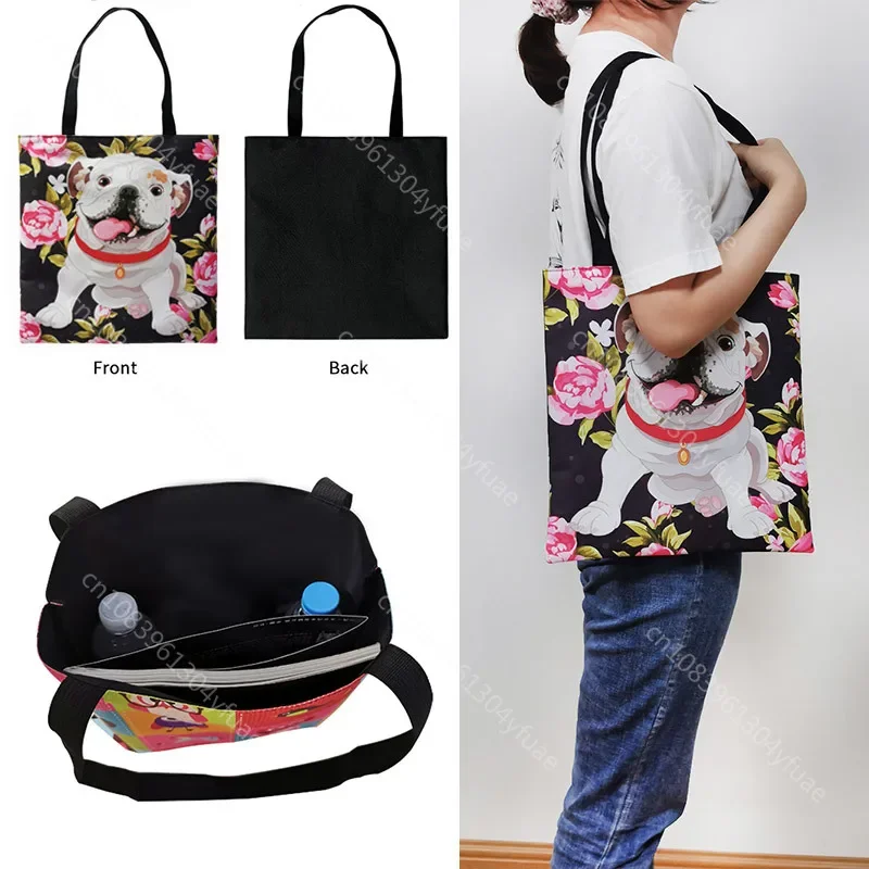 Elegant Ballet Dancer Print Totes bag Large Capacity Reusable Folding Shopping Bag Women Handbag Shoulder Bags