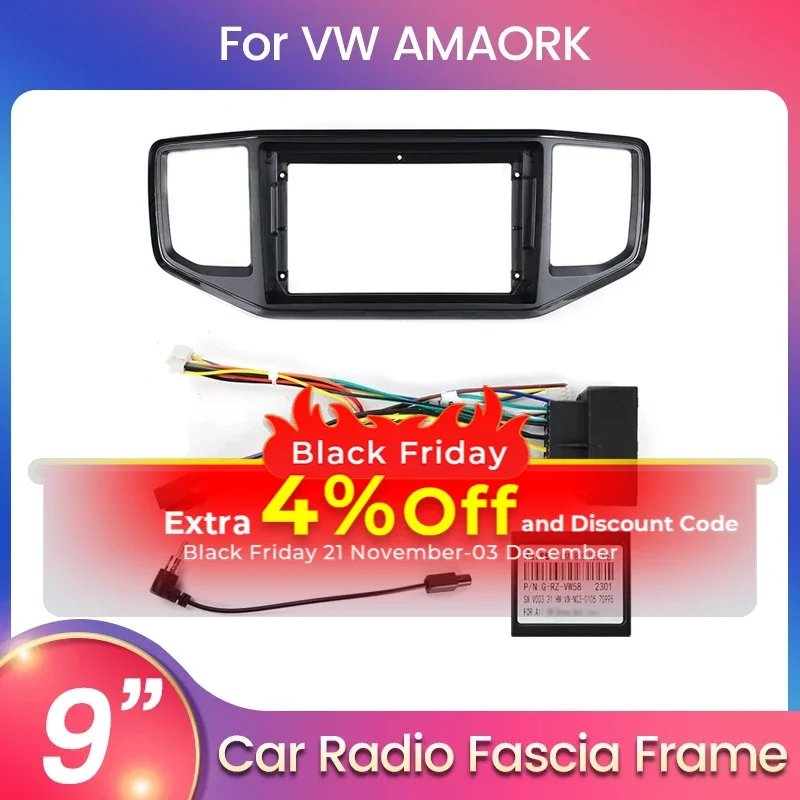 Auto Parts For VW Volkswagen Amarok For 9inch Android Car Radio Panel Fascia Frame Optional Accessories Power Cord harness