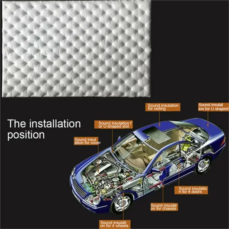 White Car Noise Insulation Foam Firewall Heat Resist Soundproof Mat Deadener Control For Car Doors Chassis Trunk Front Cover