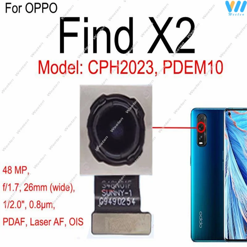 Front Rear Camera For OPPO Find X2 X3 Pro Find X2 X3 Neo/X2 X3 Lite Back Main Front Facing Camera Module Flex Cable Repair Parts