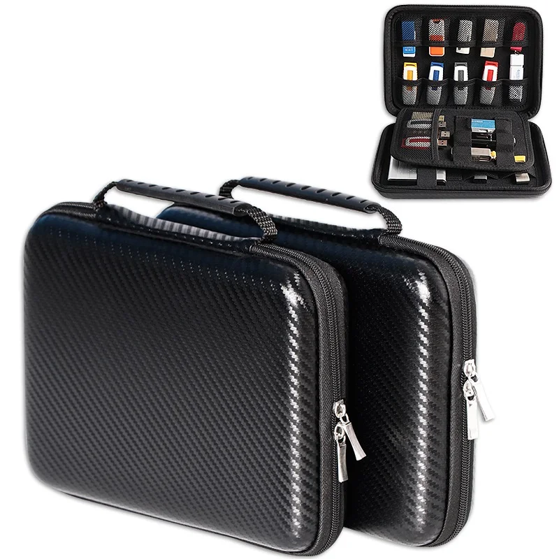 Hard Carry USB Flash Drive Case, Thumb Drive, Memory Card SD SDXC SDHC Card Holder Organizer, Electronic Accessories Storage Bag