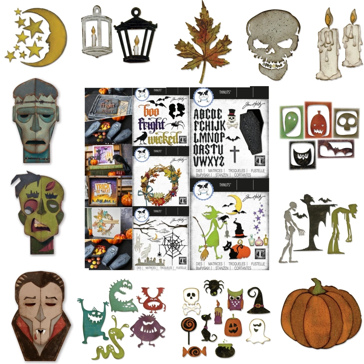 

2024 Halloween New Ghoulish Hangouts Pumpkin Moon Metal Cutting Dies DIY Greeting Card Making Scrapbook Craft Paper Decoration