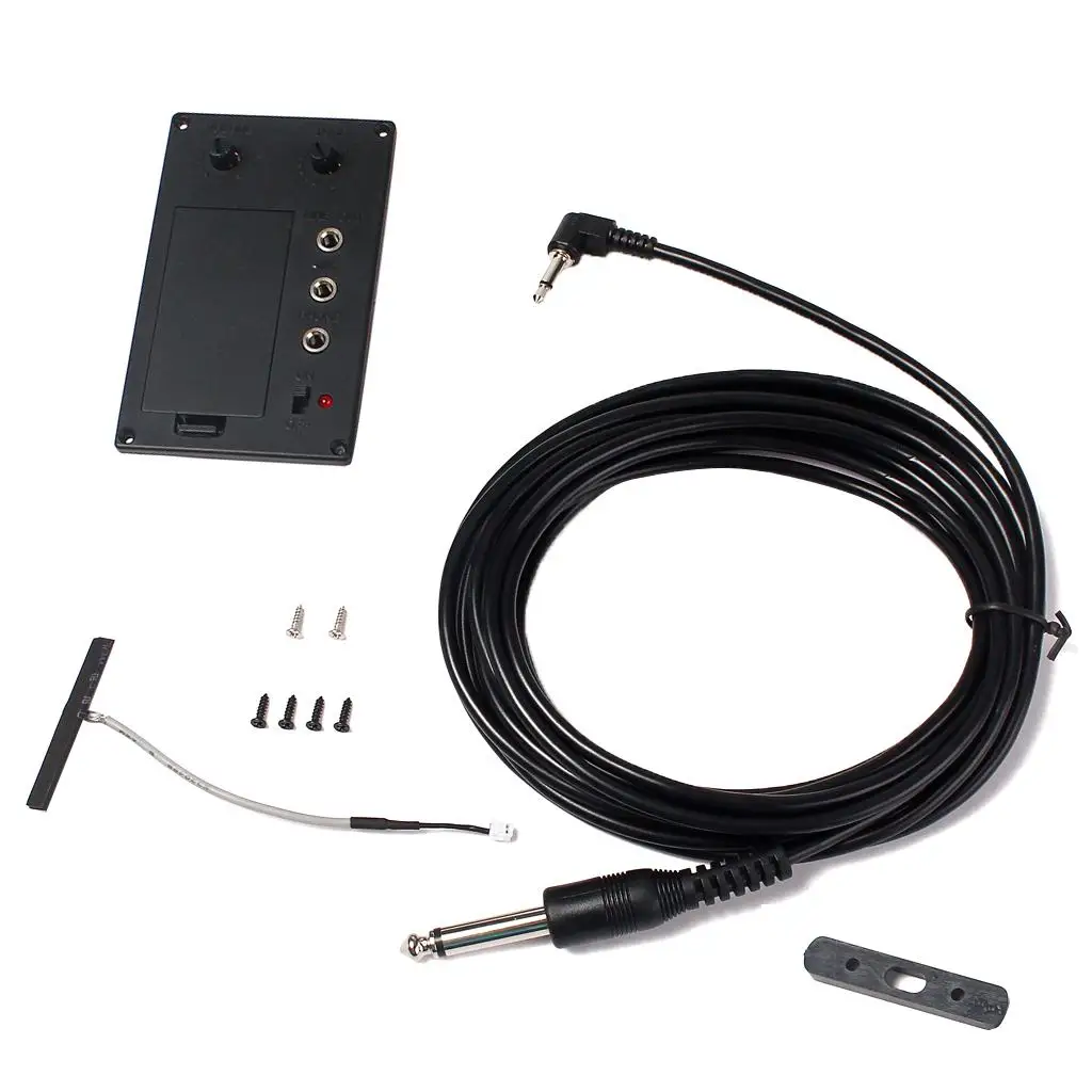 Violin Pickup with Output Wire Cable Silent Electric Violin Accessories DIY Piezo Preamp for 4x4 Violin