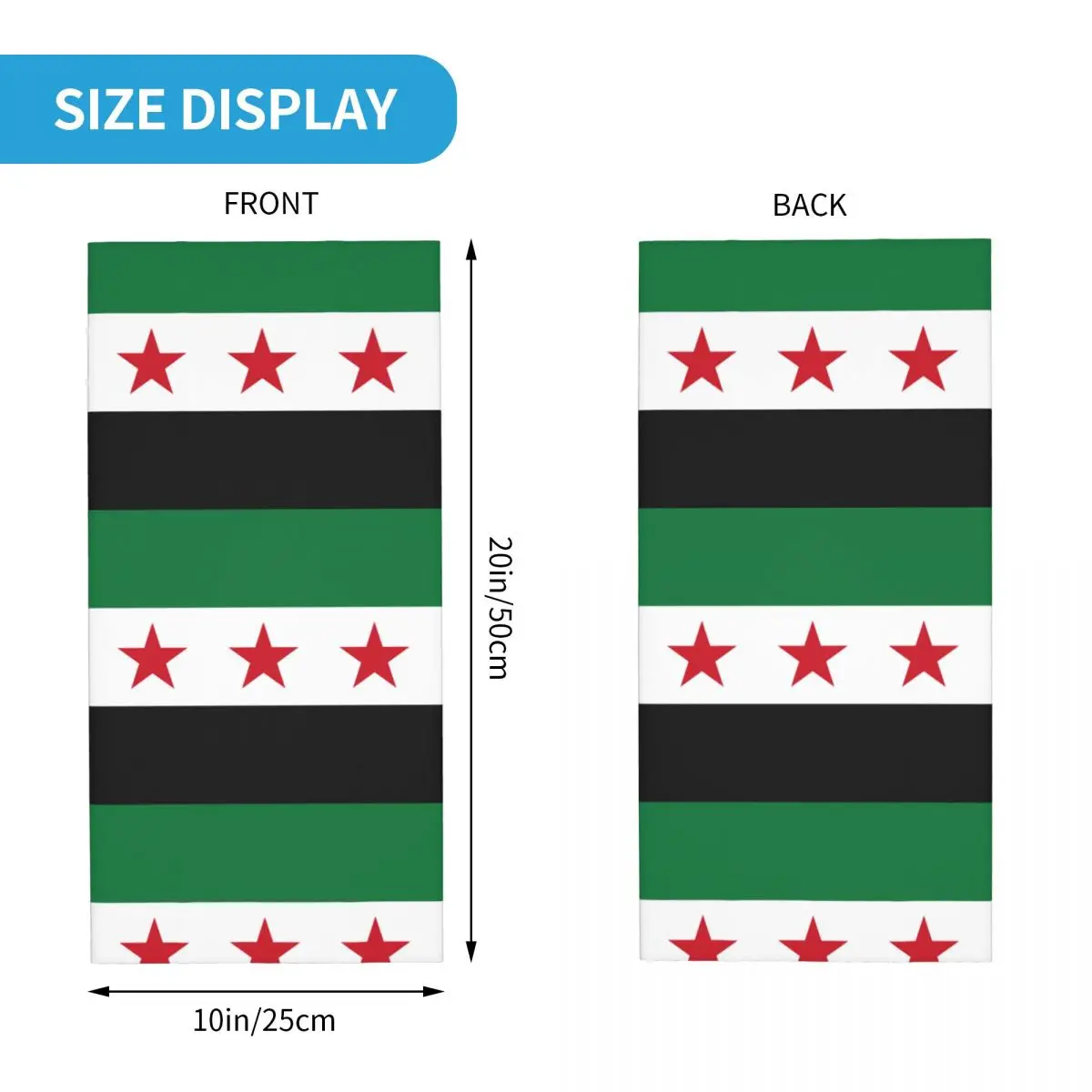 Syrian Flag Bandana Neck Cover Printed Wrap Scarf Multifunction Headband Riding For Men Women Adult Breathable