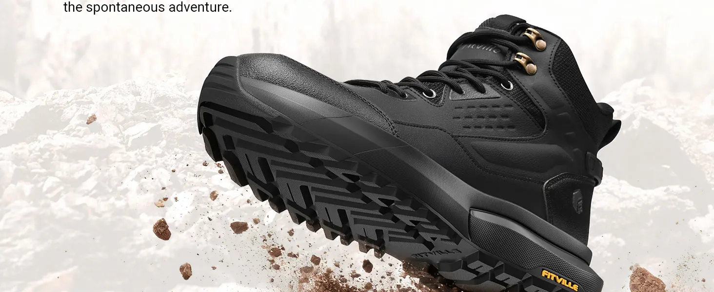 FitVille Outdoor-Wanderschuhe, extra breite taktische Kampf-Militärstiefel, hohe Trekkingschuhe für Herren, wasserabweisend, rutschfest – Detail 5