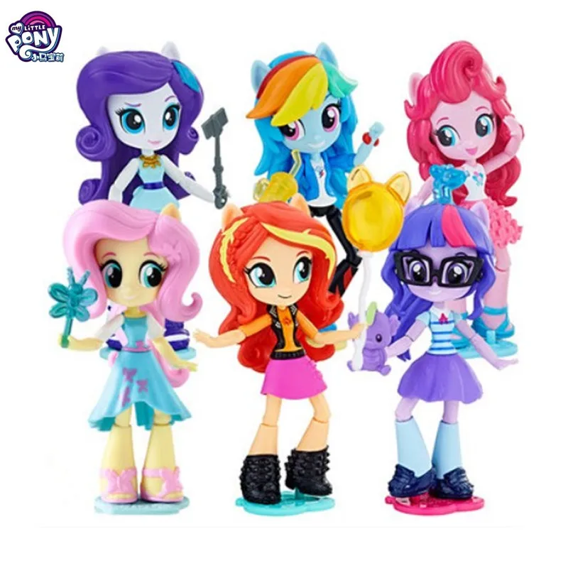 

My Little Pony Girl Doll Collectible Ornaments Twilight Sparkle Fluttershy Pinkie Pie Action Figures Children Gifts Model Toy