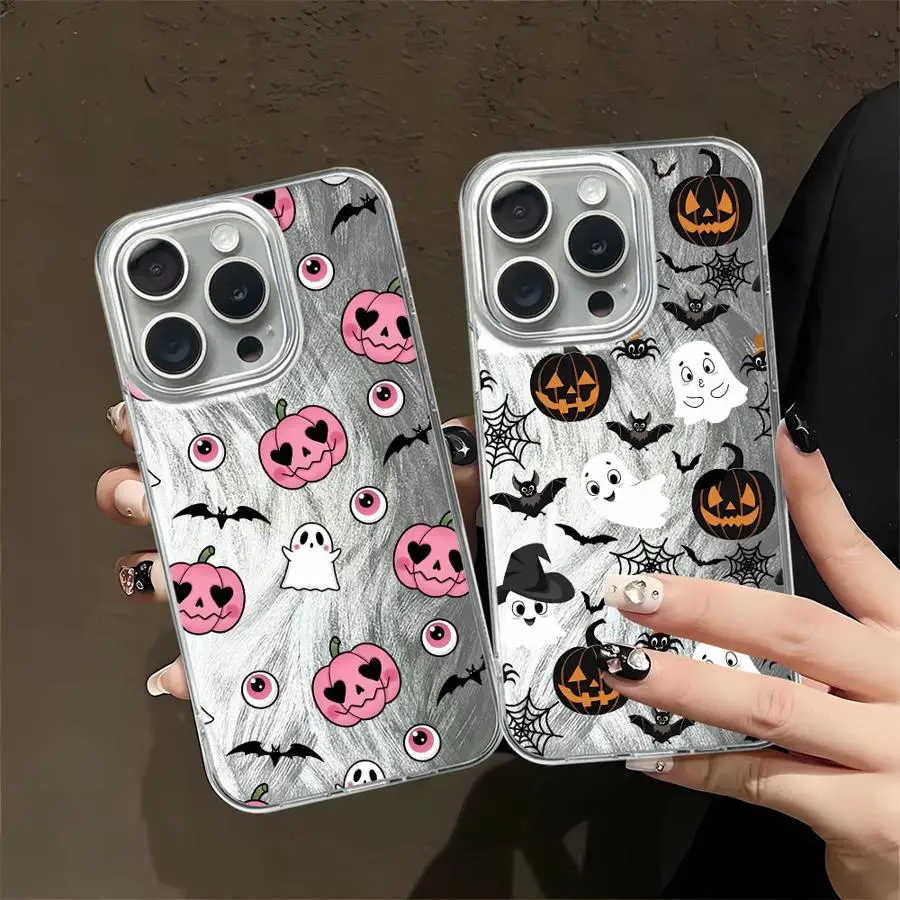 Halloween Bat Pumpkin Ghost Soft Cover Phone Case for Apple iPhone 17 Air 12 16 Pro Max 11 14 Plus 16e 15 14 13 Pro