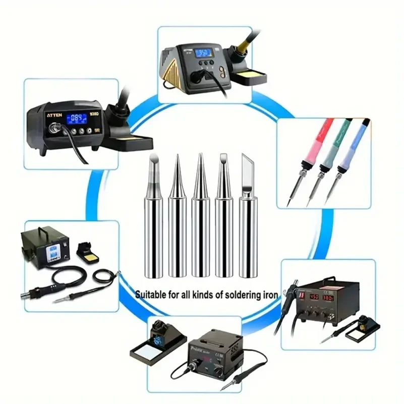 5pcs Soldering Iron 900M Soldering Iron Head Set Inside Hot Bare Copper Electric Soldering Iron Tip view 5