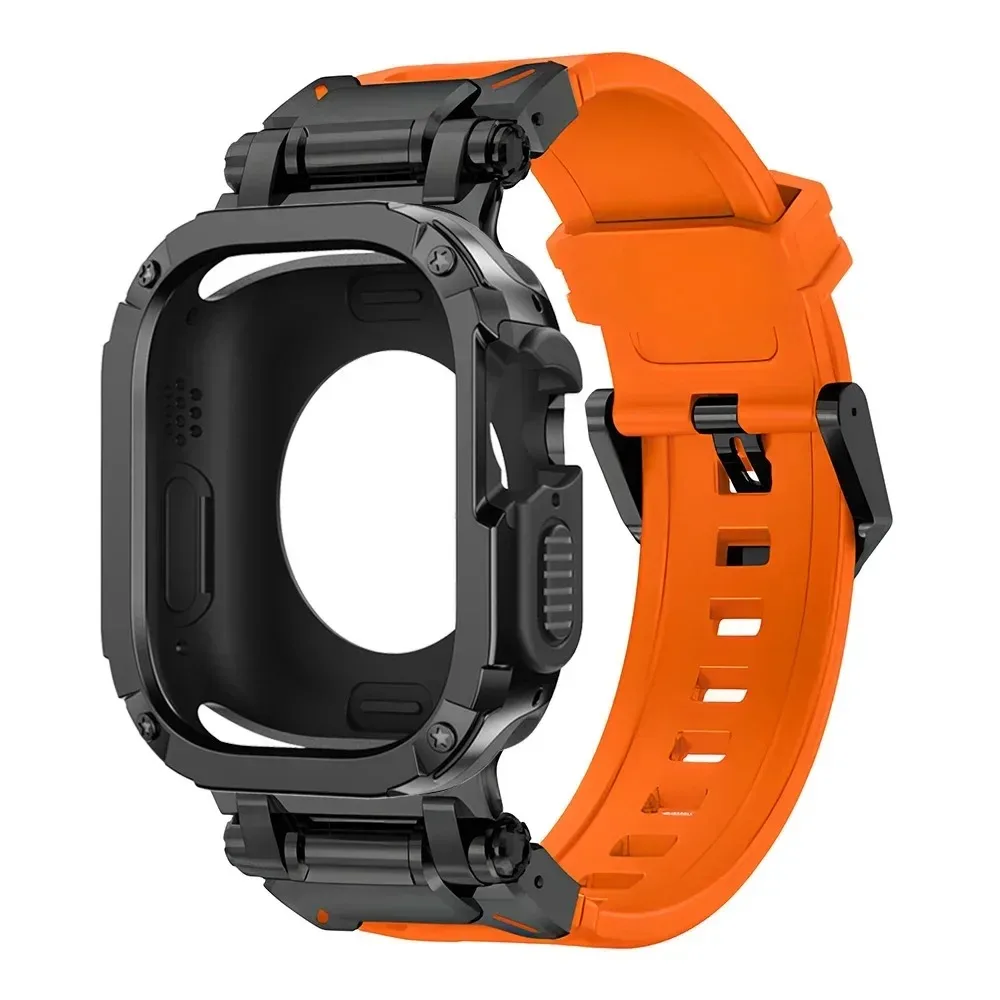 2in1 TPU Case+Strap for Apple Watch Ultra 2 1 49mm Protective Cover Band for IWatch Series 9 8 7 45mm 6 5 4 Se 44mm Bracelet