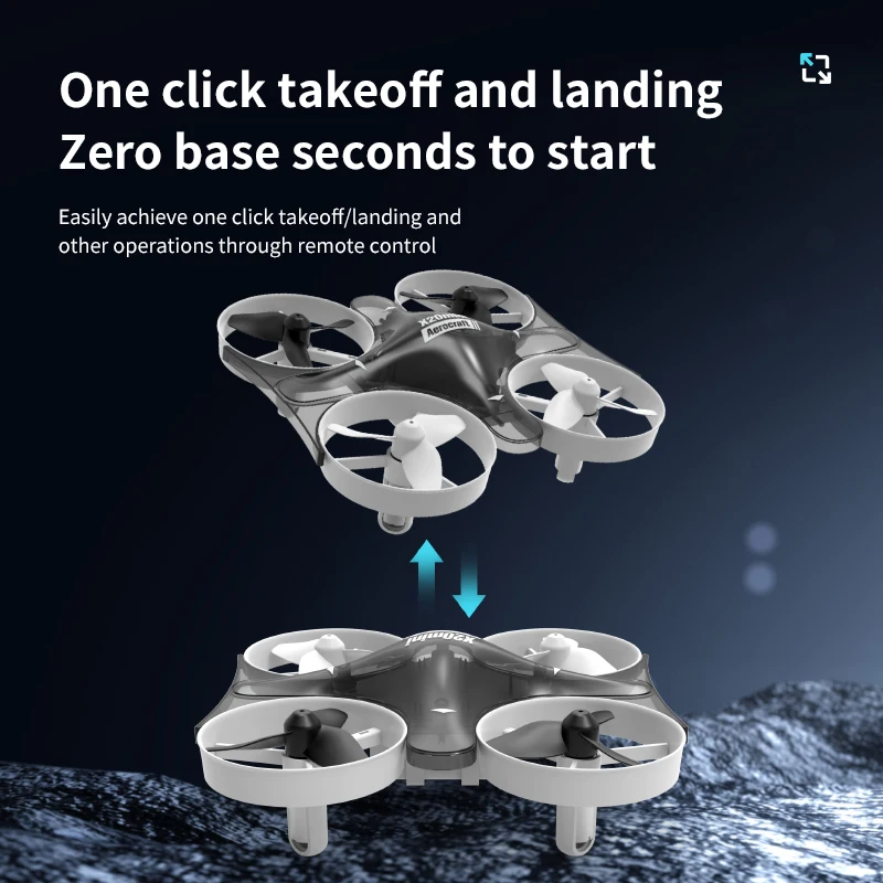 

Four - axis Drone for Beginners, One - Click Takeoff/Landing, 360° Stunts, Headless Mode, 2.4G Anti - interference Control, Expl