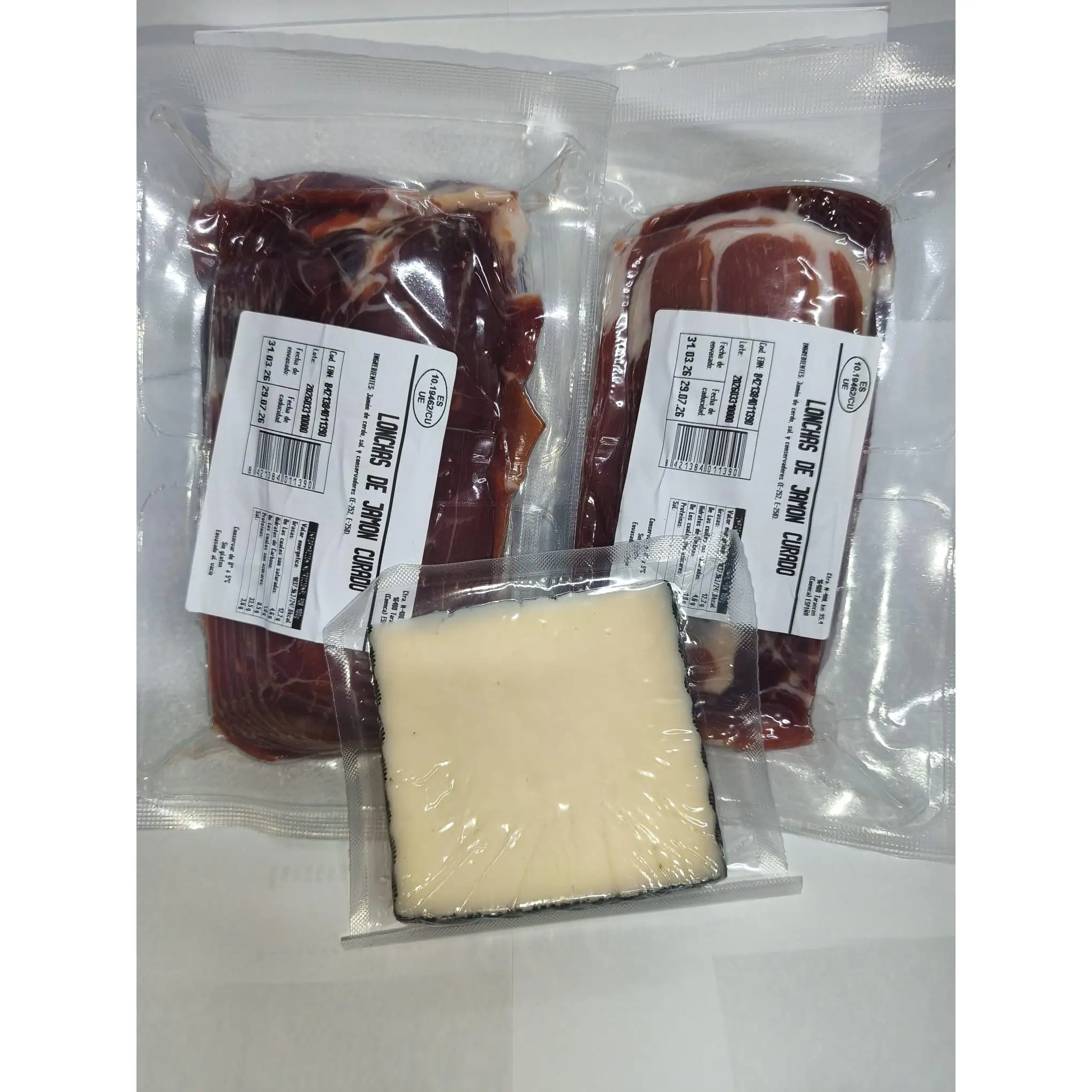 LONCHAS DE JAMON CURADO GRAN RESERVA ESPUÑA 1K + QUESO DE REGALO