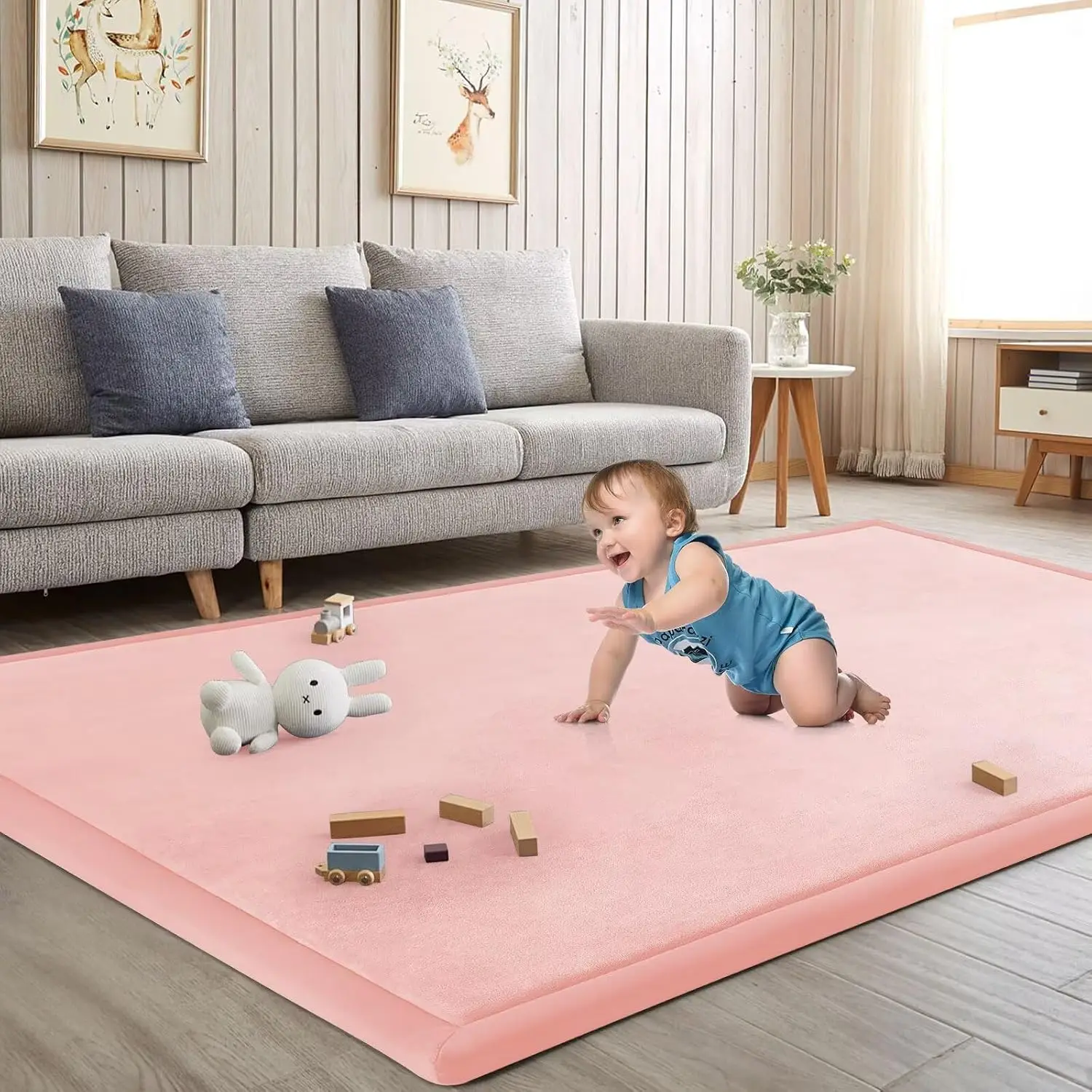 Baby Play Mat for Floor Nursery Rug Muscle Mat Area Rug Playroom Rug 79