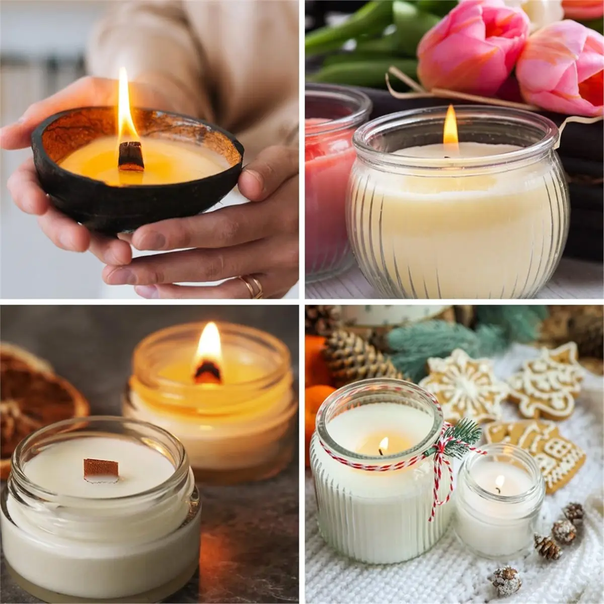 

Набор фитилей для изготовления свечей: 100 хлопковых и 30 деревянных фитилей с полным набором инструментов, для свечей «сделай сам» из соевого пчелиного воска A