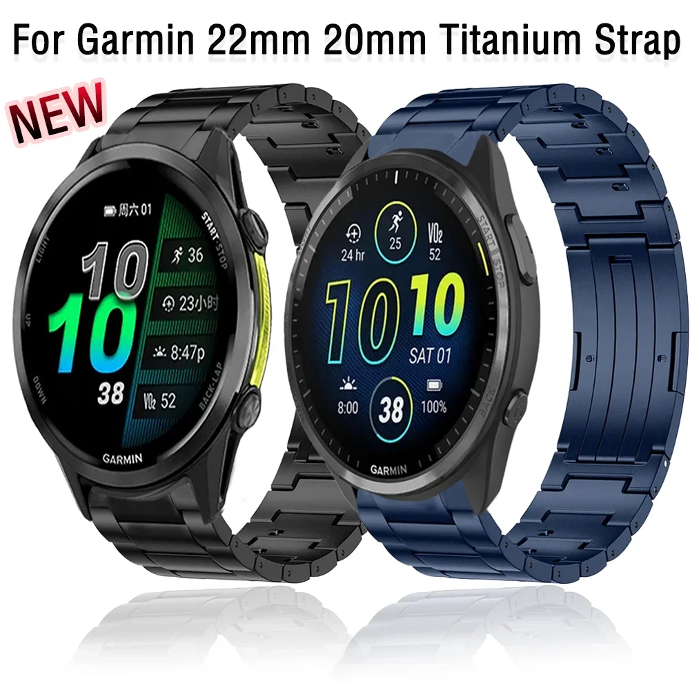 22mm 20mm Titanium Strap for Garmin Forerunner 970 965 265 55 165 570 Quick-release Band Garmin Approach S50 Active 6 5 Venu 3 2