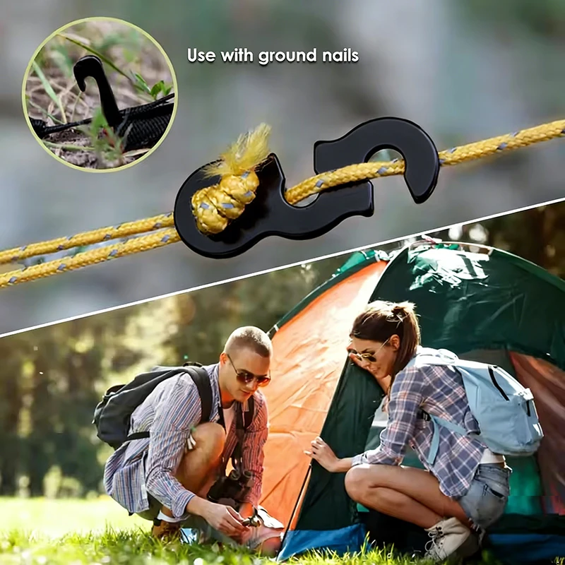 10Pcs S‑Type Tent Cord Rope Buckles Adjustable Tensioners Fasteners Outdoor Camping Tent Accessories gallery 1
