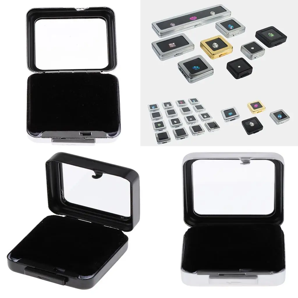 Jewelry Display Case with Clear Lid Metal Storage Box Velvet Pillow for Diamonds and Accessories at Home