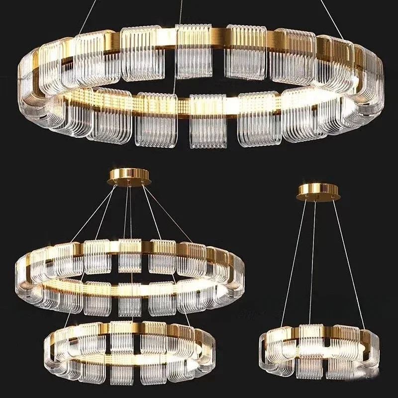 

Nordic Ring round LED Pendant Light Modern Lustre Salon Chandelier for Living Room Bedroom Home Decor Simple Design Fixture