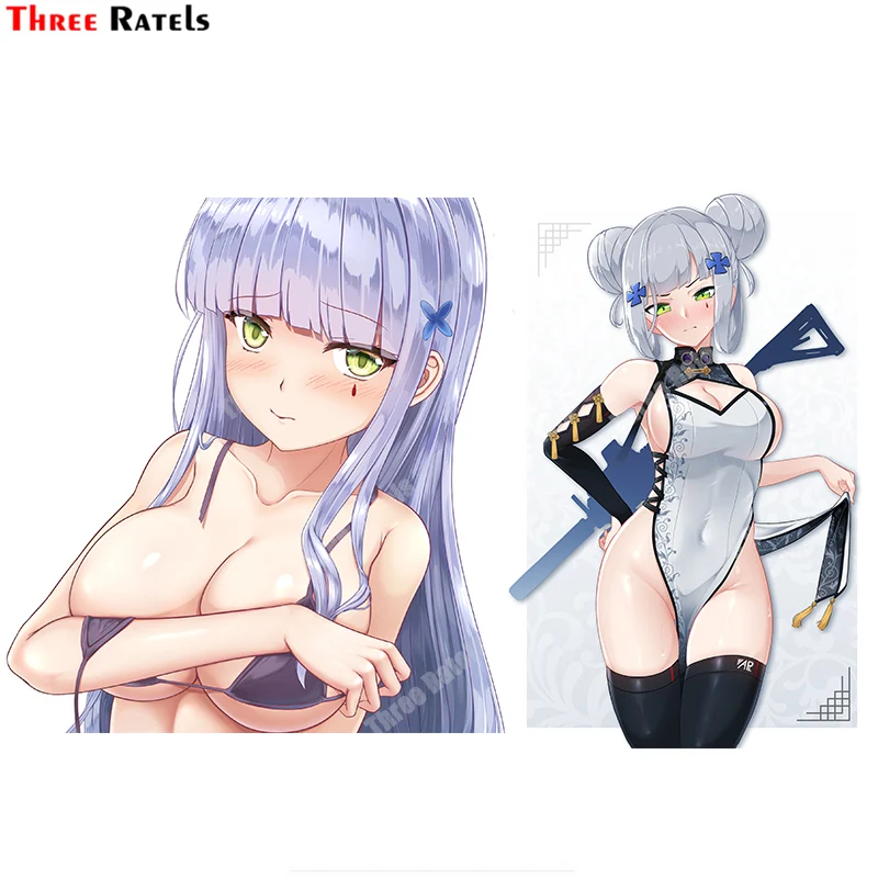 Персонализированные Аниме наклейки Three Ratels A778 Hk416 Airls Frontline, водонепроницаемые декоративные наклейки на бампер с царапинами и окклюзией