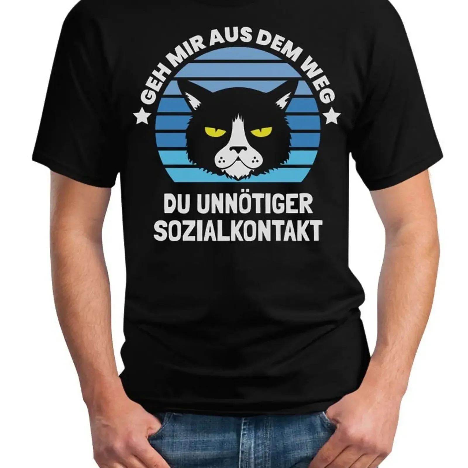 GET OUT OF MY WAY you unnecessary social contact cat men's t shirt vintage Washed graphic homme Casual fashion Unisex Slightly