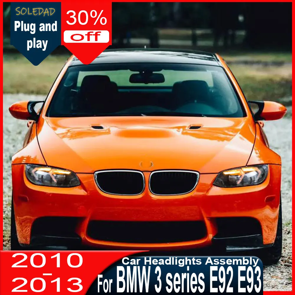 

Фары для BMW M3 E92 LED, 2011-2013 гг., E93, автомобильные фары с линзой проектора, DRL, Plug and Play
