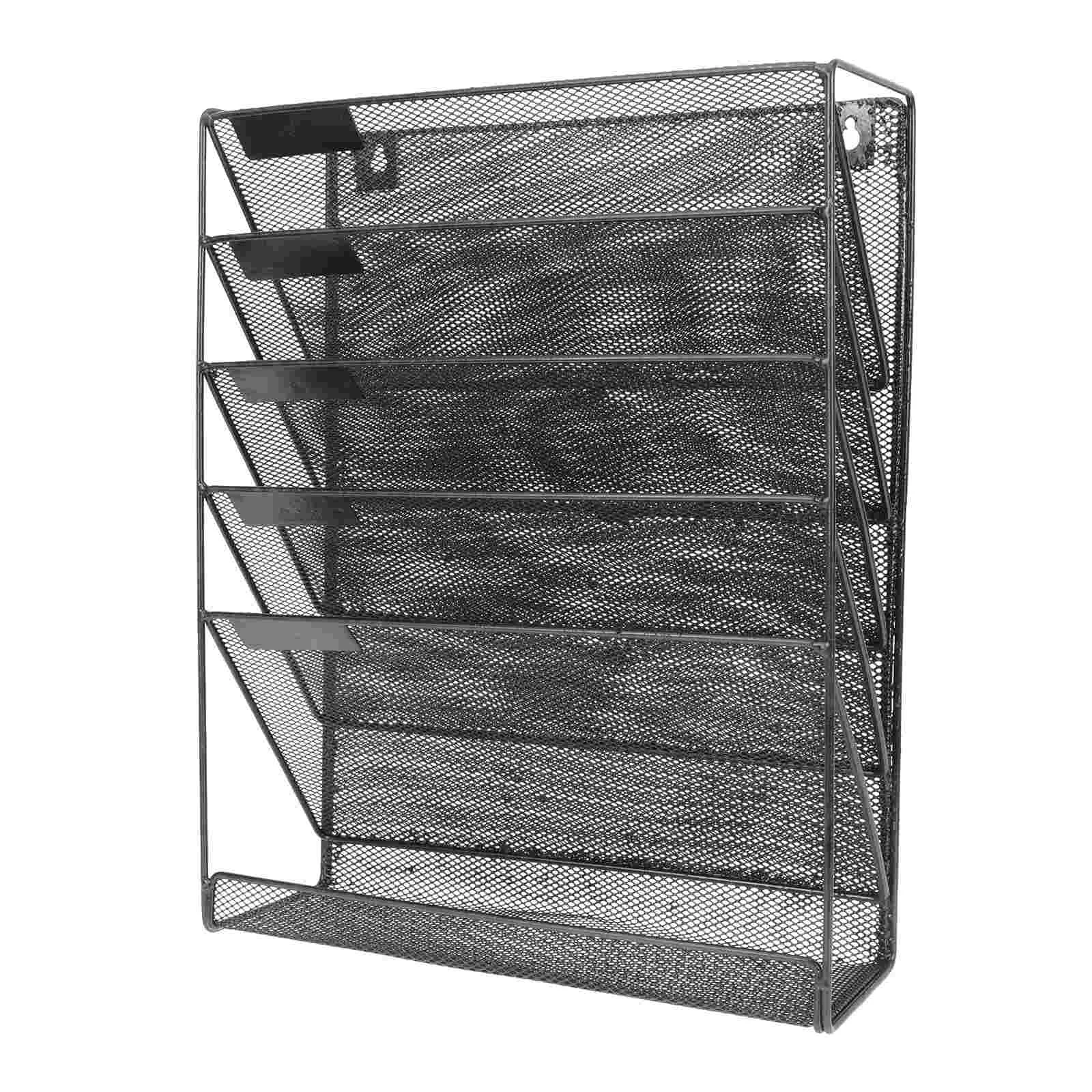 

File Rack Document Holder Wall Hanging Stand Magazine Metal Office Organizer Wall-mounted Mesh for