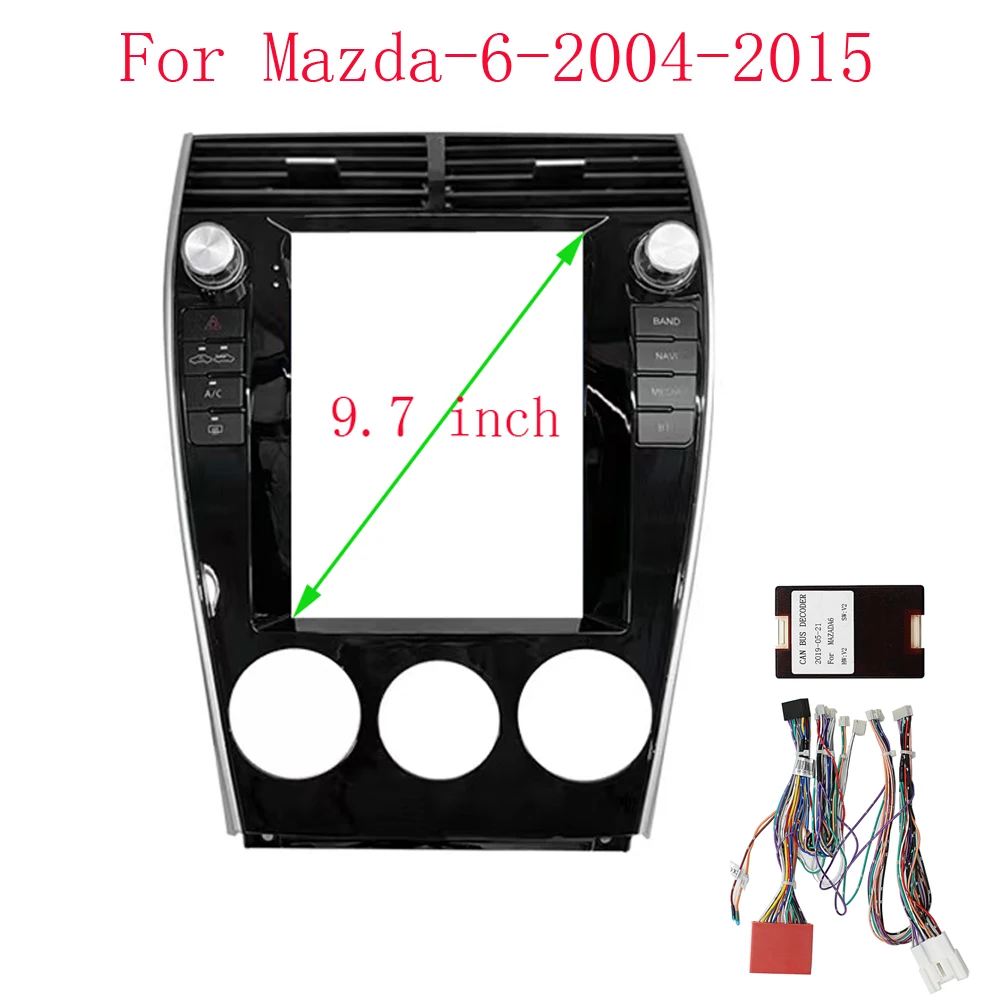HAOCHEN 9.7 inch 2din Car Radio Dashboard For Mazda-6-2004-2015 Stereo Panel, For Teyes Car Panel With Dual Din CD DVD Frame