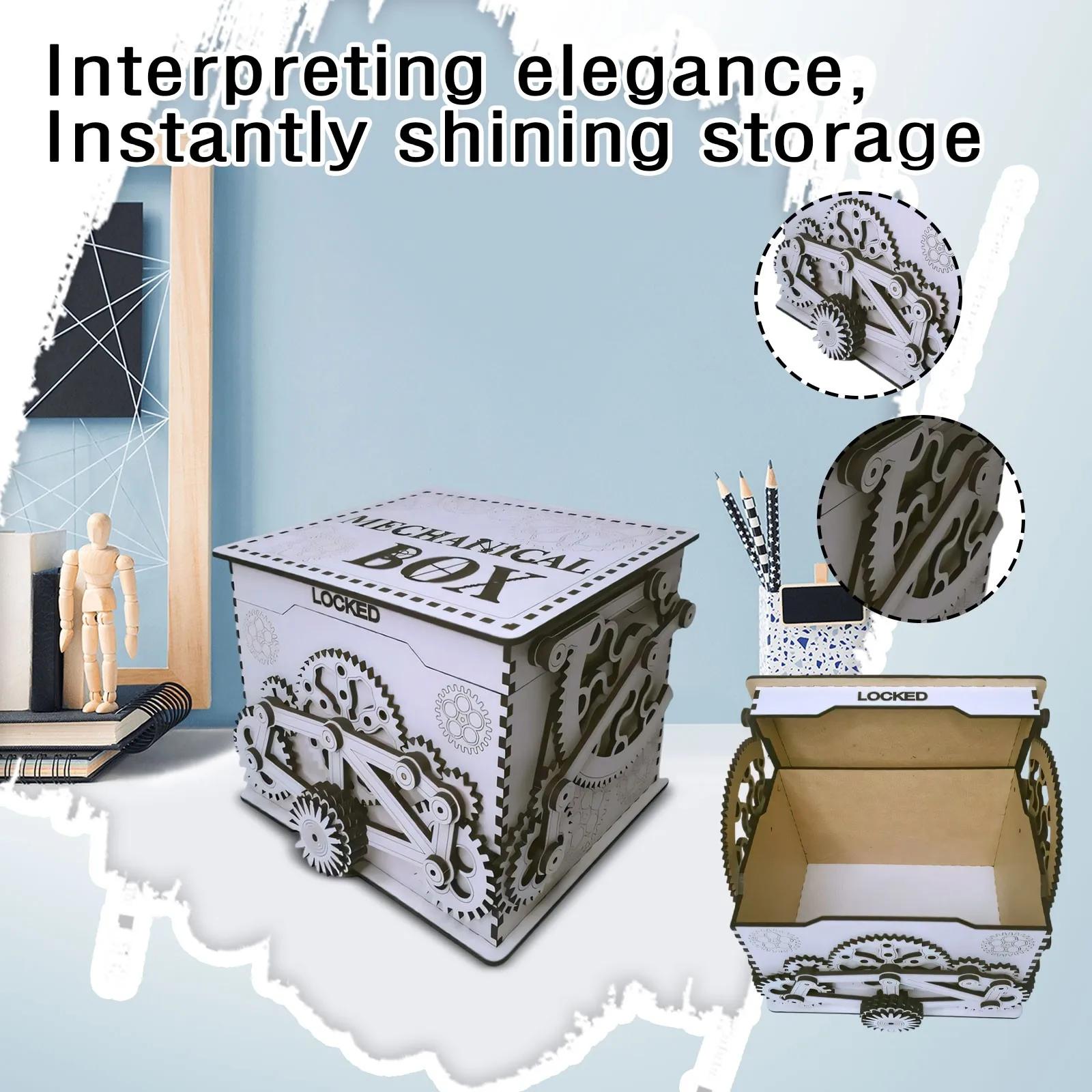 

NEW Jewelry Box Wooden Crafts, Home Jewelry Accessory Storage Wooden Box Creative Organizer