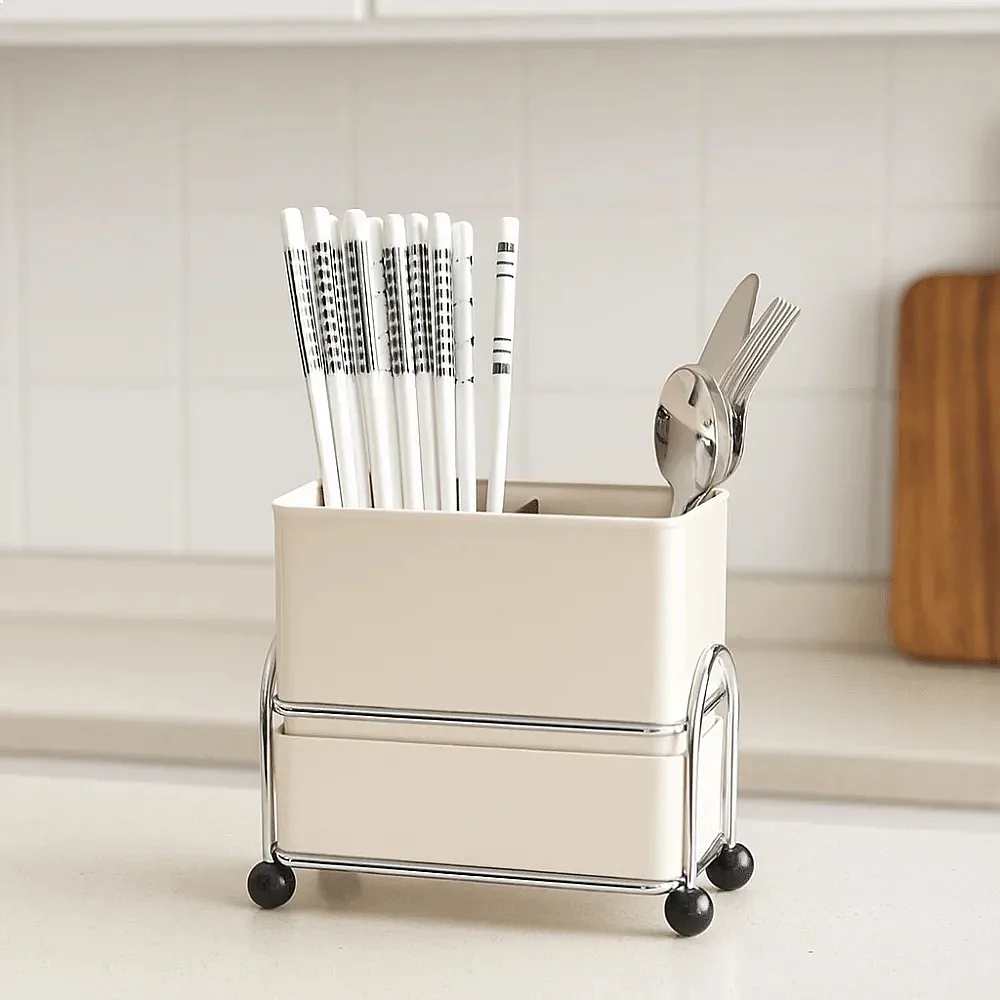 Multi-Functional Kitchen Chopsticks Tube Space Saving Large Capacity Chopsticks Organizer Household Dividing Into Grids