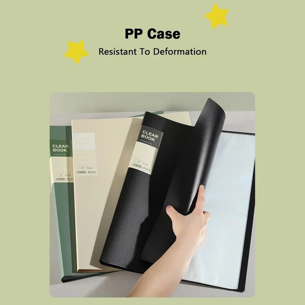 A3 Clear Book 20/40/60 Pages Transparent Inner Page Folder Securely Stores and Displays Multicolor Storage File Folder