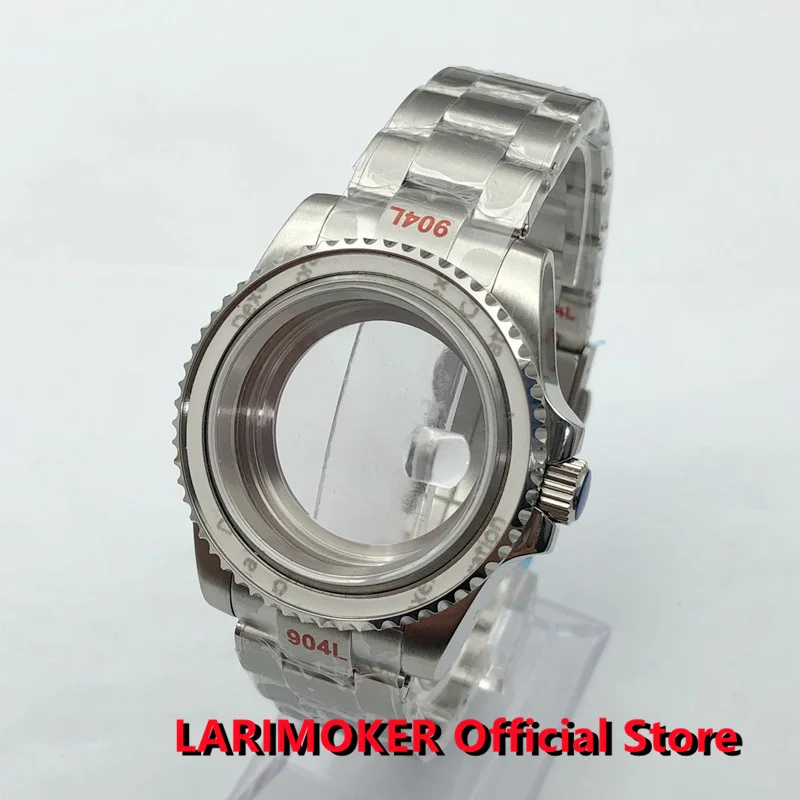 

LARIMOKER 40mm Sapphire Glass Silver NH35 Case New Style 904L Bracelet Fit NH38 NH36 ETA2824 2836 PT5000 8215 2813 3804