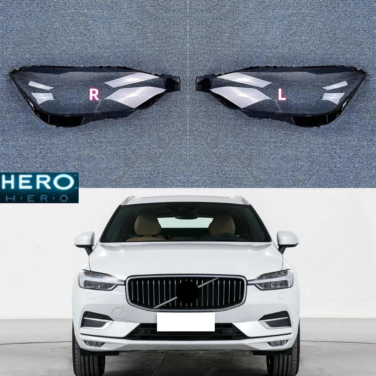 

For Volvo XC60 2018 2019 2020 2021 2022 Transparent Lampshade Headlamp Cover Lamp Shade Headlight Shell Lens Plexiglass