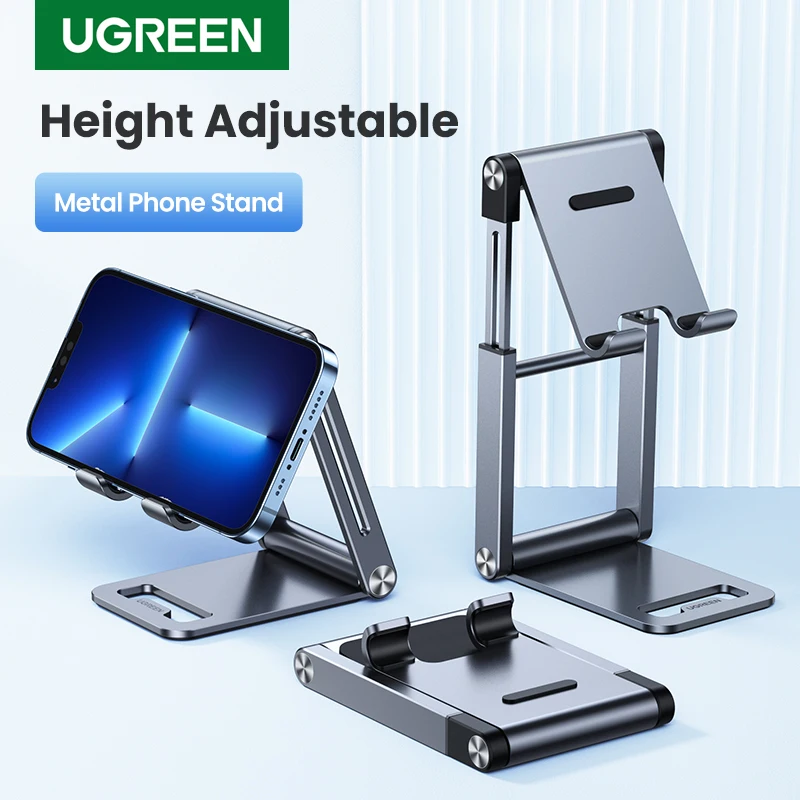 UGREEN Phone Holder Foldable Aluminum Cell Phone Stand Tablet Stand Support Mobile Phone iPhone 15 14 Pro Xiaomi Samsung Huawei